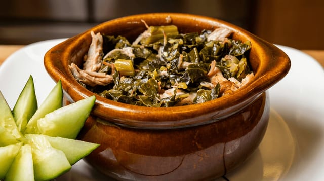 Greens with Turkey.