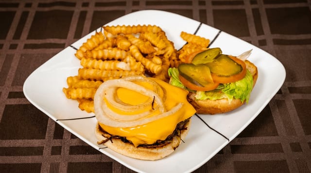 Hungry Man Topey's Jerk Burger.